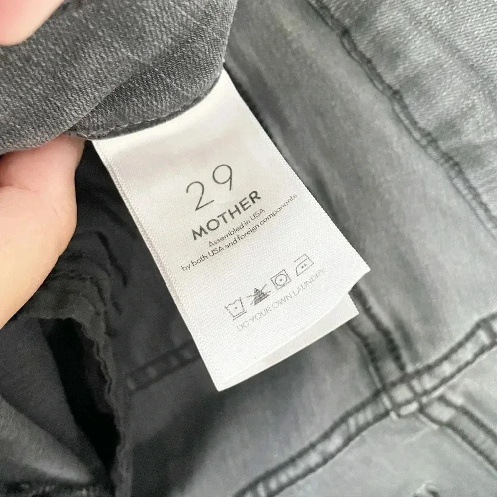 Mother The Looker Ankle Fray Distressed Jeans in Burning Out Lanterns Wash 29 - Picture 13 of 16